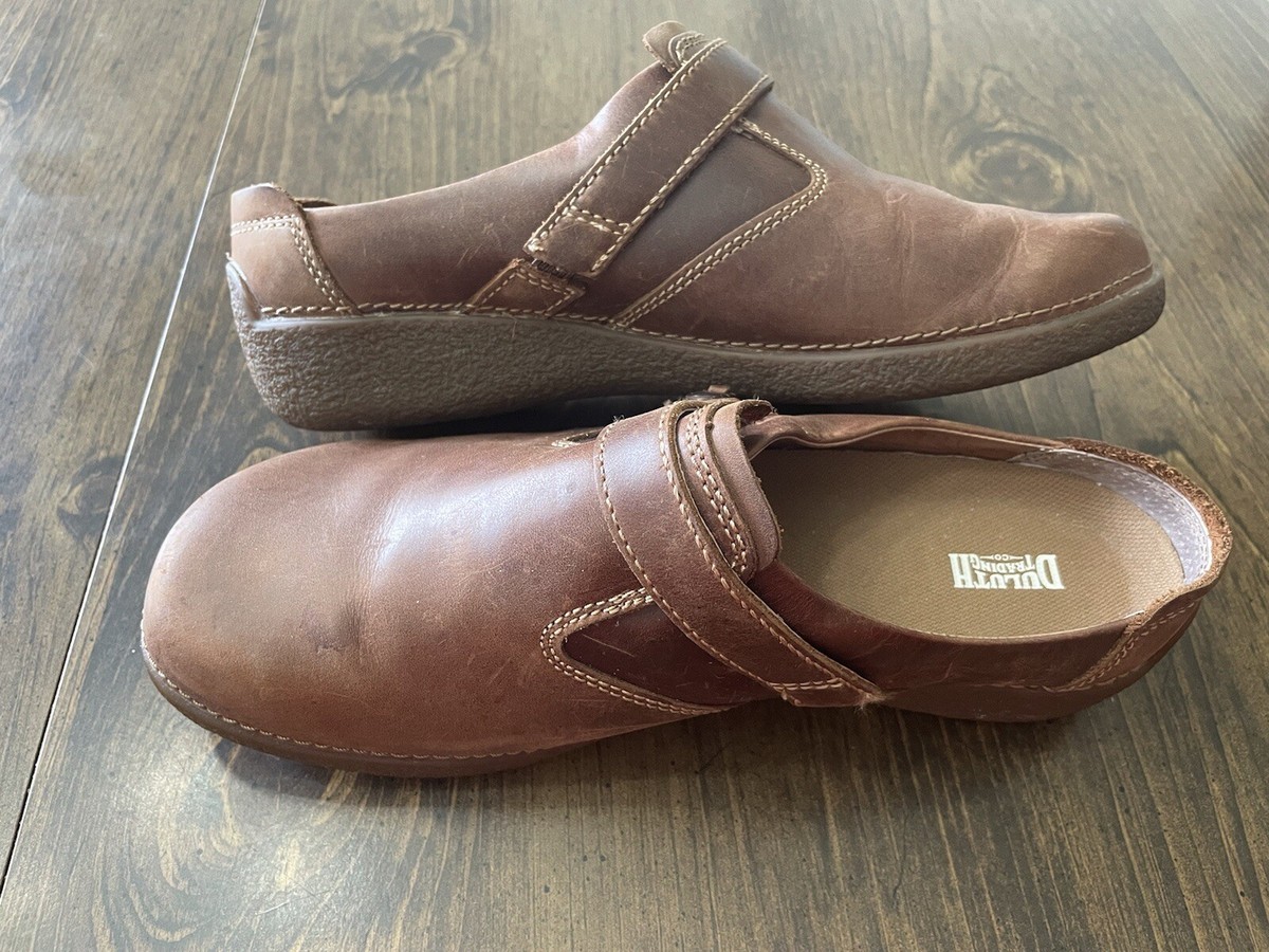 Duluth Trading Co Brown Leather Andina Outdoor Mules Clog Shoes