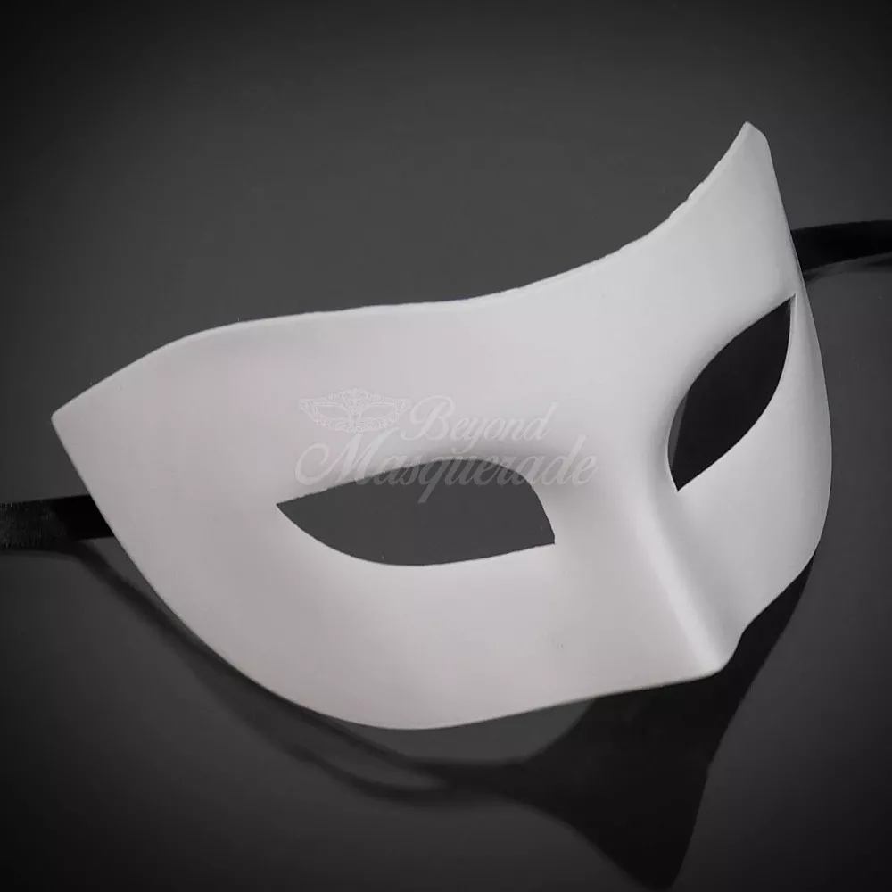 Mens Unpainted Masquerade Mask Plastic Blank Mask Halloween White