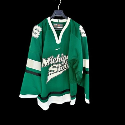 Nike 90's Bauer Michigan State Spartans Hockey Jersey XL Green White Vintage