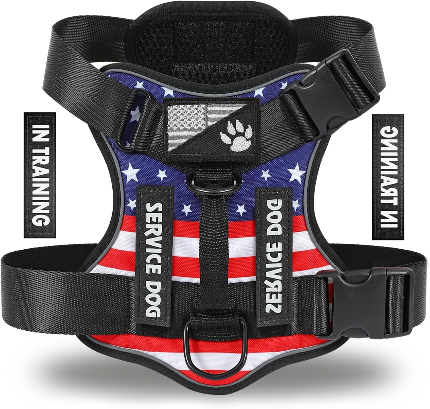 Demigreat Service Dog Harness, Reflective Vest Small (Pack of 1), USFLAG 