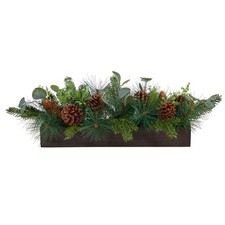 30-in Evergreen Pine and Pine Cone Artificial Christmas Centerpiece Arrangement