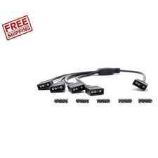 Flexible 3-Pin ARGB Splitter Cable - 1 to 4 Configuration, 50cm with Male Pins