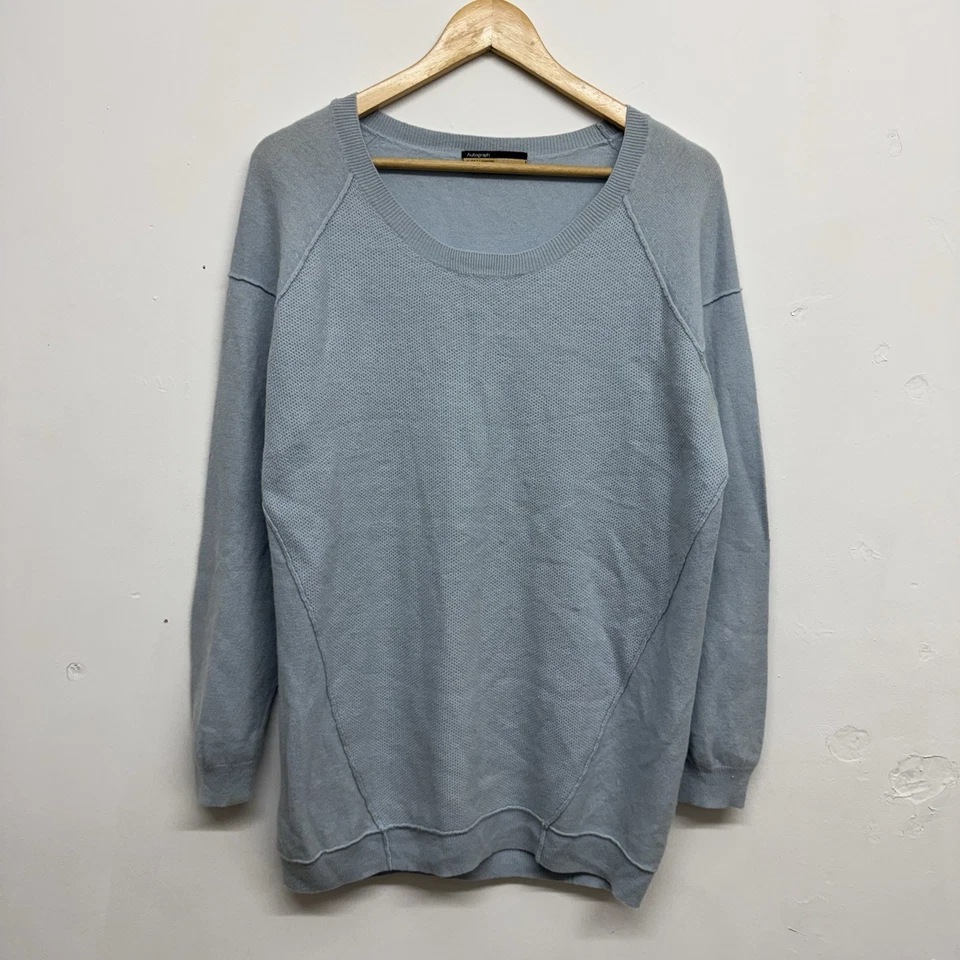 Autograph Women's Jumper Size 16 Ice Blue Cashmere Long Sleeve Knit Top Pullover - Image 2 of 4