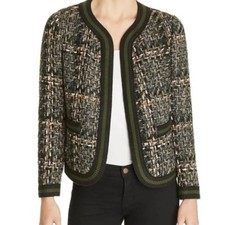 Le Gali Evelin Tweed Blazer Wool Jacket Medium