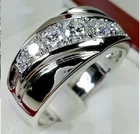 5Ct Round Cut Simulated Diamond Men's Wedding Band Ring 14K White Gold Plated