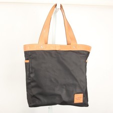 Jon Hart Design Black Tote Bag with Tan Leather Trim  Handles - Travel