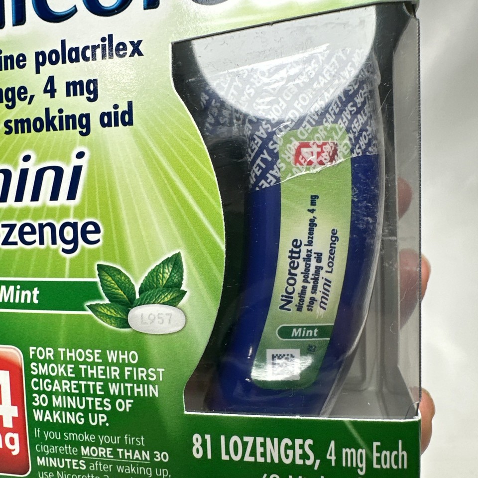 Nicorette stop smoking aid Mint Lozenge 81 Lozenges 4mg Exp 5/27q | eBay