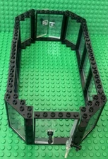 Lego City Double Door Store Building With Black Frames With Trans-clear Glass