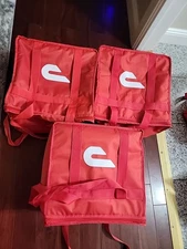 Lot of 3 Doordash HD Insulated Delivery Bag / Tote Zippered 14x14x9 