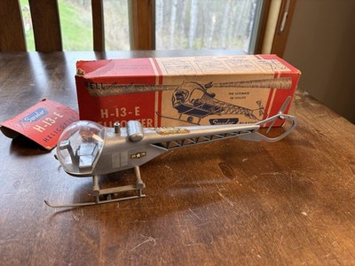 Vintage Swadar Helicopter- Parts/Repair w/original Box- Bell Aircraft H-13-E Toy