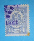 + 1863 Bremen German States 1pf Documentary Fiscal Tax Revenue Bob used — photo 1
