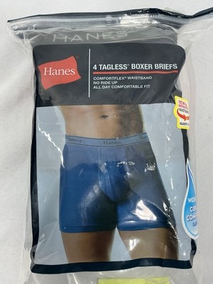 Mens NWT Hanes Set Of 4 Tagless Boxer Briefs XL (40-42) Assorted Colors