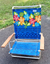 Rio Beach Chair 5 Position Aluminum Folding Chair With Teak Armrests