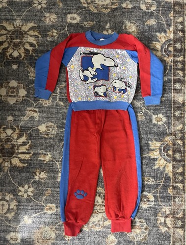 Vintage 60er Snoopy by Buster brauner Jogginganzug Größe 4T kleines Loch an Hose