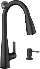 Moen Haelyn Matte Black Kitchen Faucet Featuring Pulldown Sprayer with Power Boo