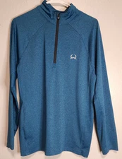 Cinch Shirt Mens Small Blue Long Sleeve Performance 1/4 Zip Base Layer Pullover