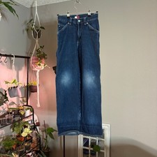 Tommy Hilfiger Carpenter Jeans Kids Size 8 Blue Denim Wide Leg Vintage Skater