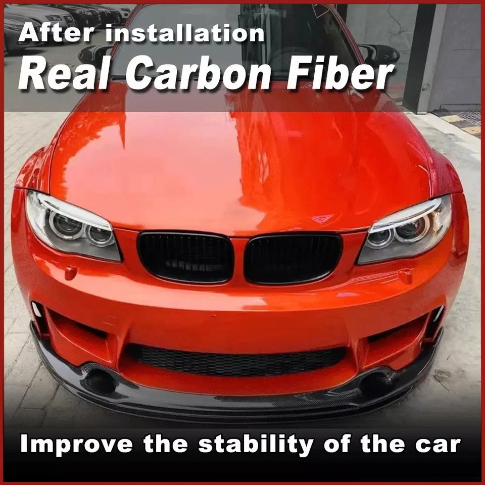 Alerón labial parachoques delantero fibra de carbono real BMW E82 1 Series M cupé 2011-2013 EE. UU. Foto 4 de 4