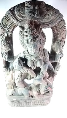 Antique KALI Hindu Goddess Sculpture wood carving Temple Art Panel 24 in Eastern