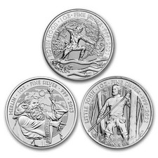 Great Britain 1 oz Silver Myths and Legends (Random, Abrasions) 73.53 per troy oz
