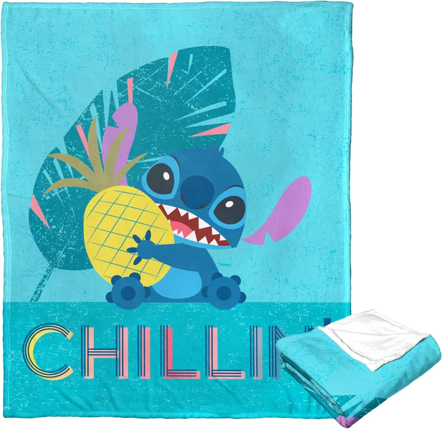 Disney Lilo And Stitch Stripey Stitch Cozy Fleece Blanket