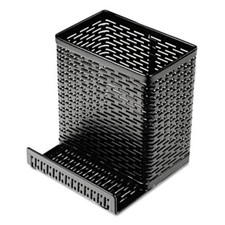 Artistic Punched Metal Cell Phone Stand Pencil Cup - Metal - Black (art20014)