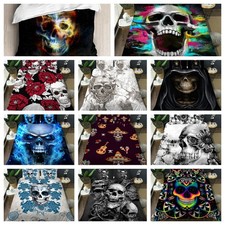 3D Skull Flowers Background Quilt Cover Duvet Cover Comforter set