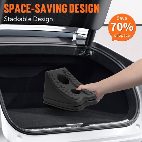 Cuñas de rueda, cuña de rueda de alta resistencia para automóvil, remolque de viaje, casa rodante - 8" x 4,7" x 4... - Imagen 6 de 9