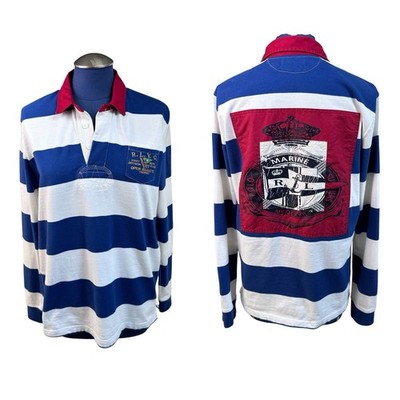 Vintage Women s Polo Ralph Lauren Nautical Rugby Shirt Size Large Slim Fit