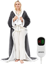 Heated Electric Blanket Wearable Throw - Heated Wearable Robe with Sleeves and F