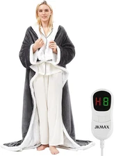 Heated Electric Blanket Wearable Throw - Heated Wearable Robe with Sleeves and F