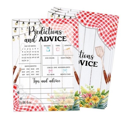 BBQ Predictions and Advice Game, Pack of 30 Game Cards, Backyard Baby Shower ...