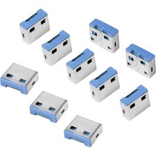 10er Multipack LogiLink USB-A Port Schloss USB PORT LOCK 10er Set Silber, Blau