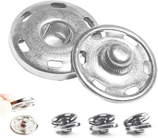 50 Sets Sew-On Snap Buttons Metal Snaps Fasteners Press Studs Buttons Sewing