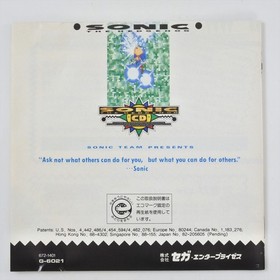 SONIC THE HEDGEHOG CD Sega Mega CD 3253 mcd