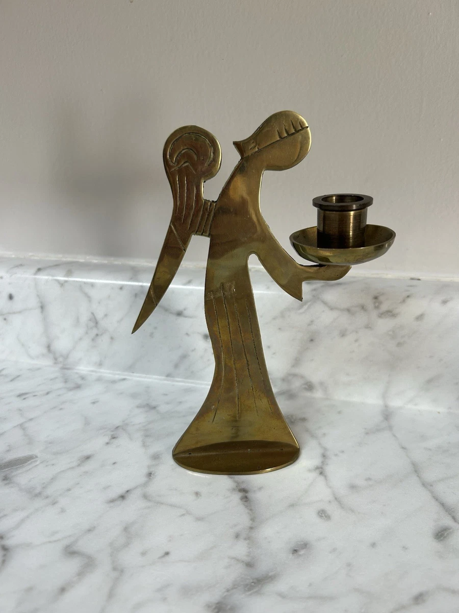 Vintage Brass Angel Candle Holder In Collectible Candles & Holders