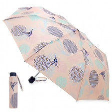 Ladies Supermini Umbrella Pastel Birds AOP Weather Resist Folding Compact Brolly
