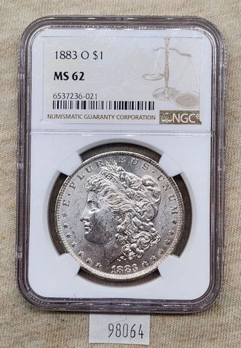 WPCoins ~ 1883-O NGC Morgan Dollar MS-62