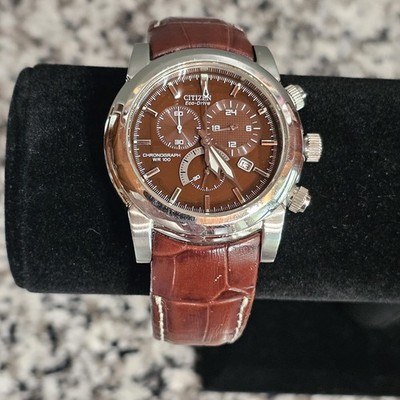 Men's 42mm Citizen Eco-Drive GN-4W-S Brown Dial Leather Band