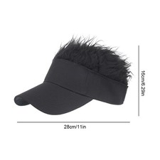 Wig Baseball Cap Funny Sun Visor Hat Short Fake Hair Cap For Men Bald Adults V1