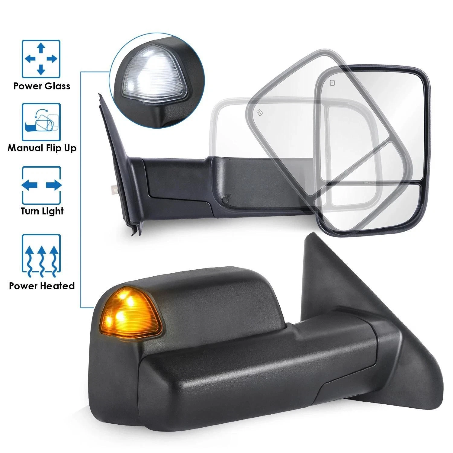 Power Heated Tow Mirrors White Running Light For 02-08 Ram 1500 03-09 Ram 2500
Opens in a new window