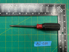 Vintage 7.5" Long Phillips Head Screwdriver Black Vinyl Grip, Made In USA