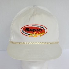 Vintage Snap On Tools Racing White Snapback Rope Hat