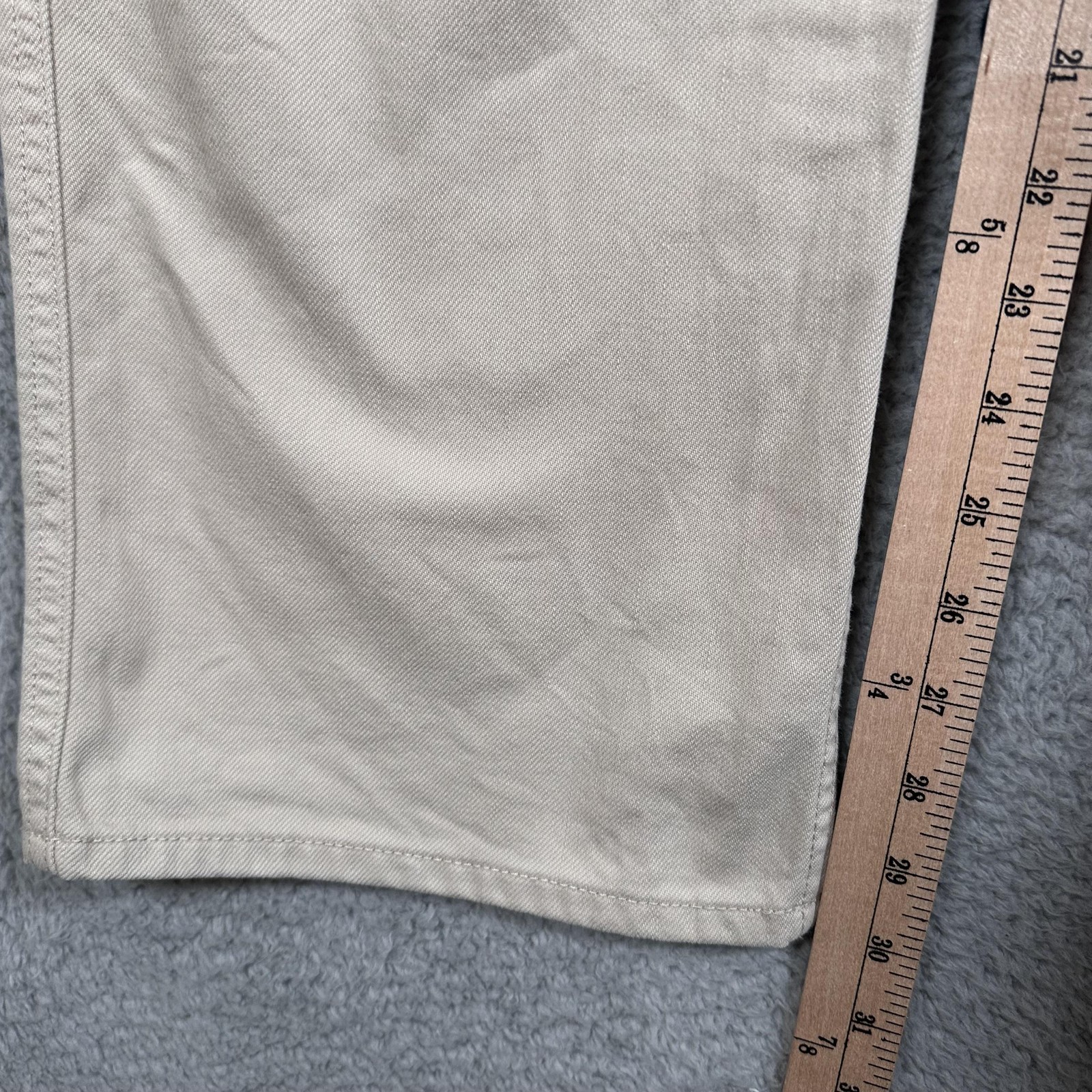 Uniqlo Jeans Womens 25x31 Beige Straight Leg 100% Cotton Casual Pants Zipper Fly thumbnail 6