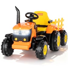 24V Electric Kids Ride On Tractor with Detachable Trailer 2x80W Motors EVA Tires