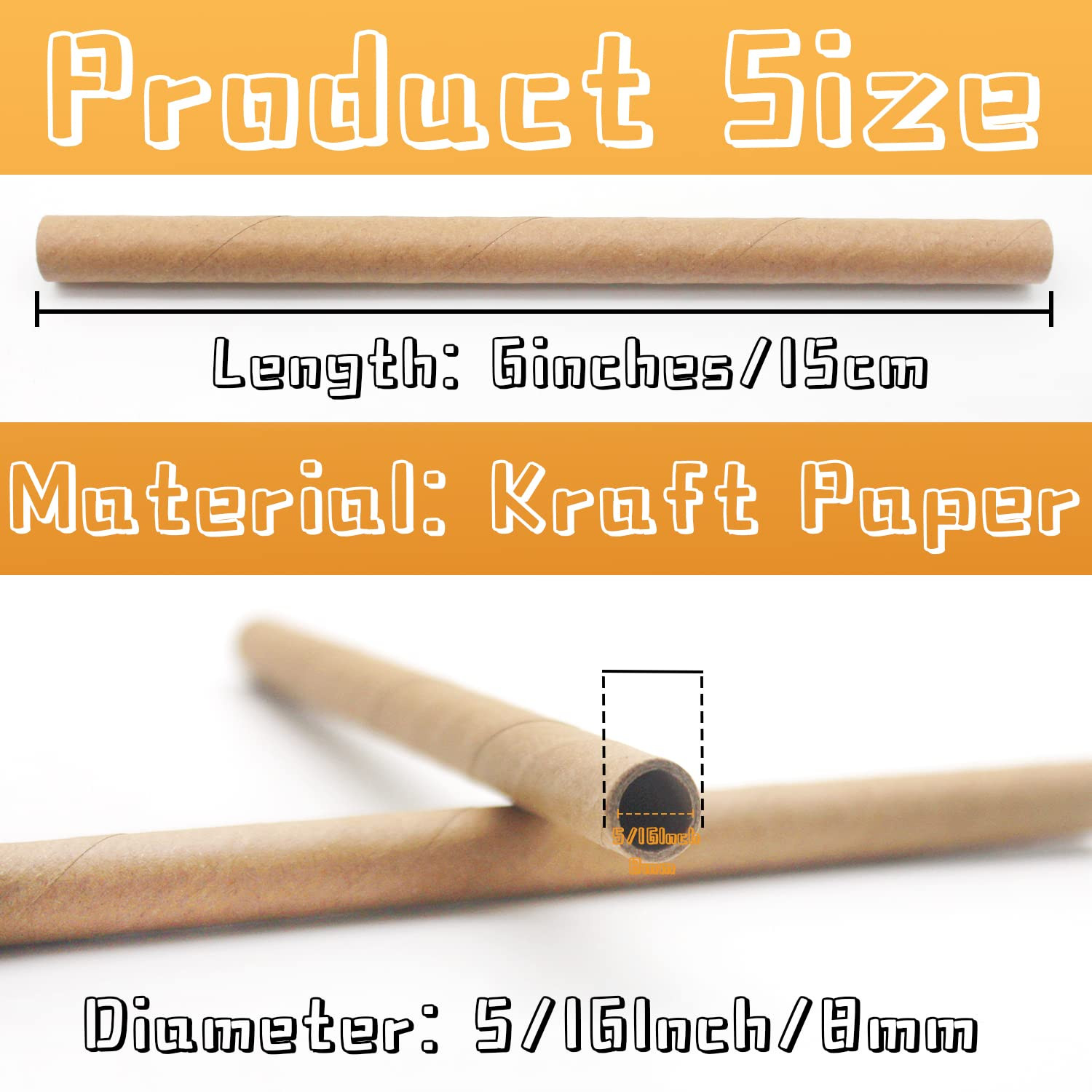 100 Pieces Mason Bee Tubes 6 Inches Nesting Refill Cardboard Tubes Bee House Pap