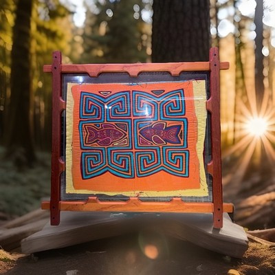 Kuna Mola textile art panel, a traditional handicraft made by the Guna (Kuna).