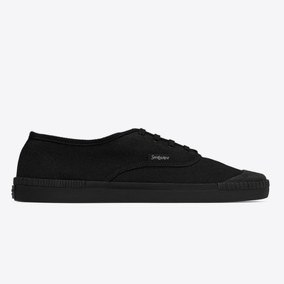 SAINT LAURENT Wes Canvas Low-Top Sneakers in Black Size 40
