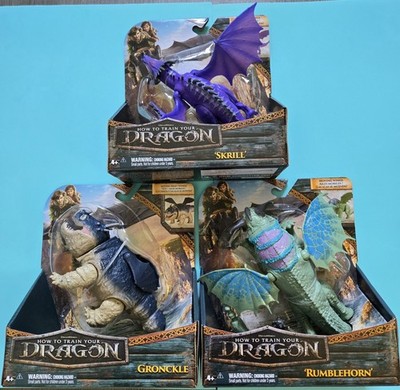 How to Train Your Dragon SKRILL & RUMBLEHORN & GRONCKLE All Three! Moving Wings!