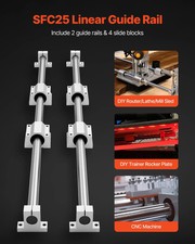 Linear Rail Kit, SFC25, 2Pcs 1000 mm 39.4 inch Linear Motion Guide Rails and 4